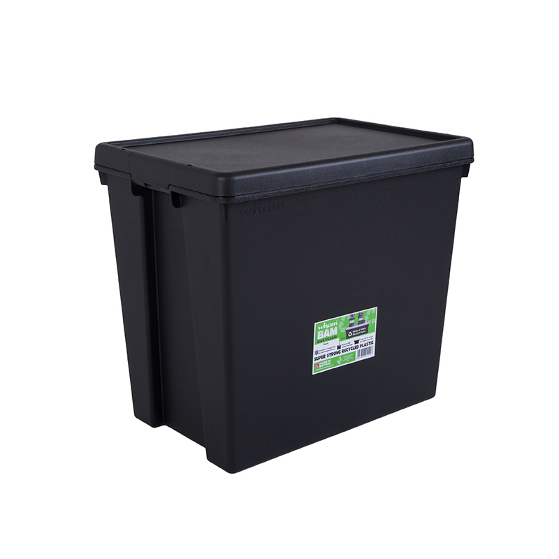 WHAM HEAVY DUTY BOX W LID 92L BLACK