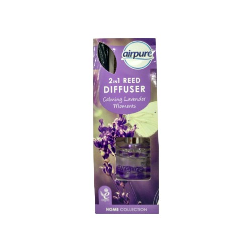 AIRPURE CALMING LAVENDER REED DIFFUSER 2IN1