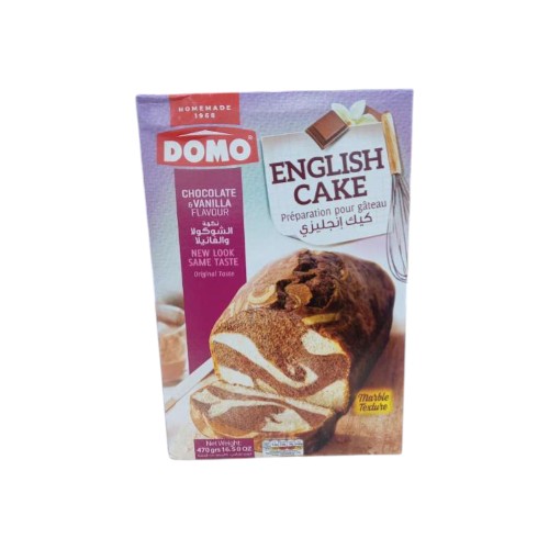 DOMO CAKE MIX ENGLISH CHOCO- VANILLA 470G