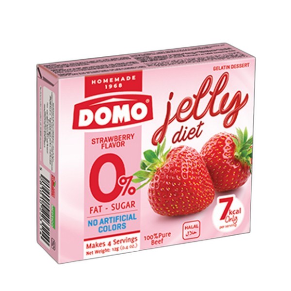 DOMO LIGHT BEEF GELATIN JELLY STRAWBERRY 12G