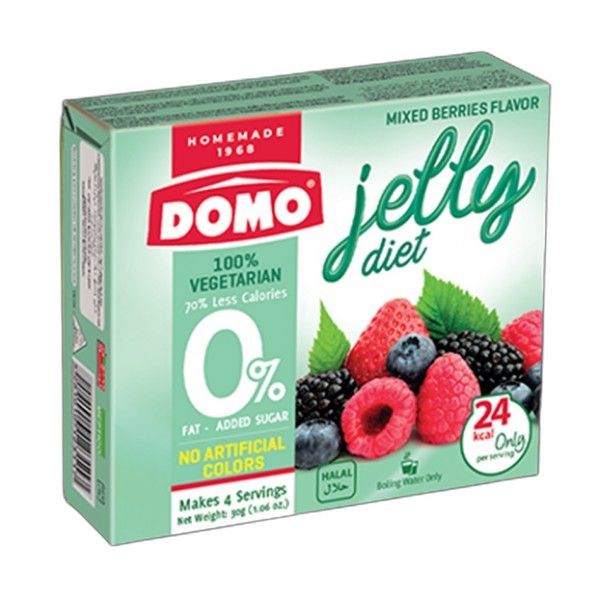 DOMO LIGHT VEG GELATIN JELLY MIXED BERRIES 30G