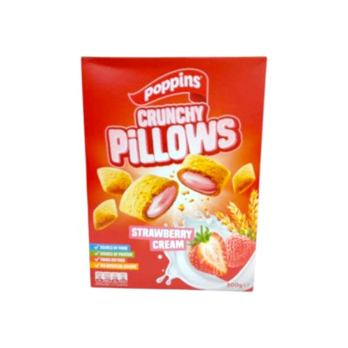POPPINS CRUNCHY PILLOWS STRAWBERRY CREAM 300G