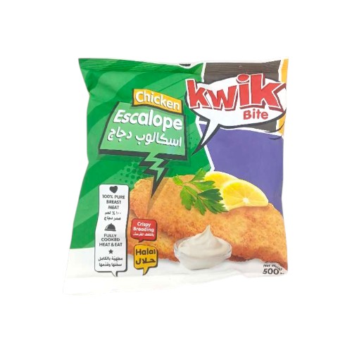 KWIK BITE BREADED CHICKEN ESCALOPE 500G