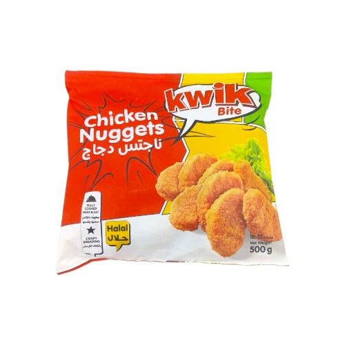 KWIK BITE BREADED CHICKEN NUGGETS 500G