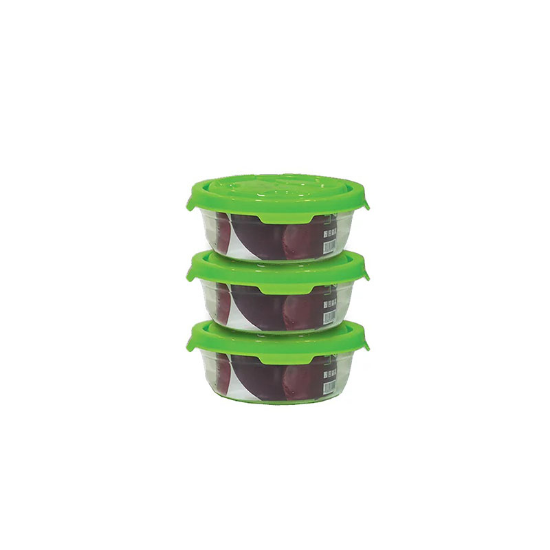 STORAGE BOX 3PCS 200ML RND PLASTIC 3MP-0528