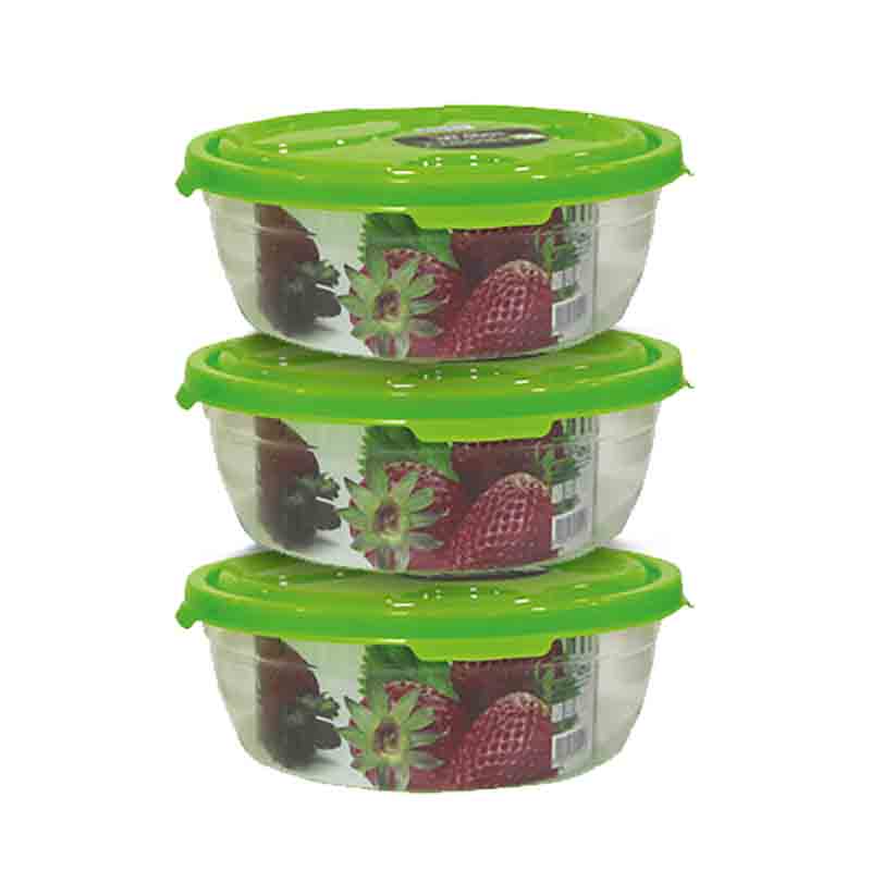 STORAGE BOX 3PCS 1L RND PLASTIC 3MP-0530