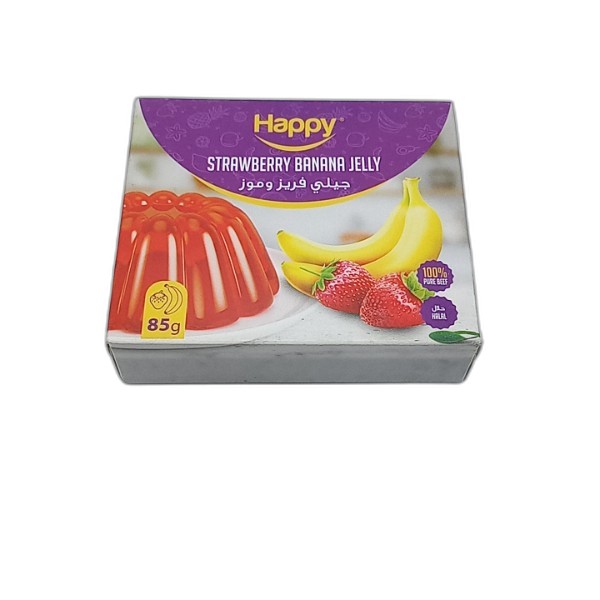 HAPPY STRAWBERRY BANANA JELLO 85G