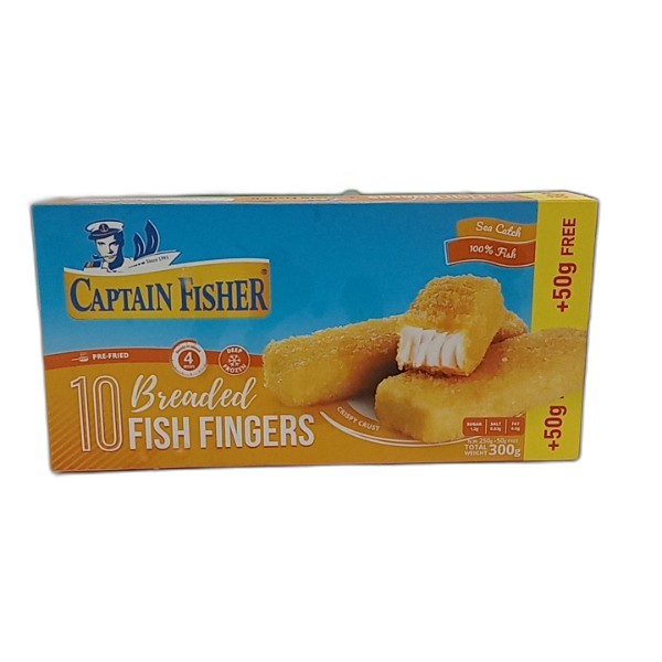 CAPTAIN FISHER BREADED FISH FINGERS 300G