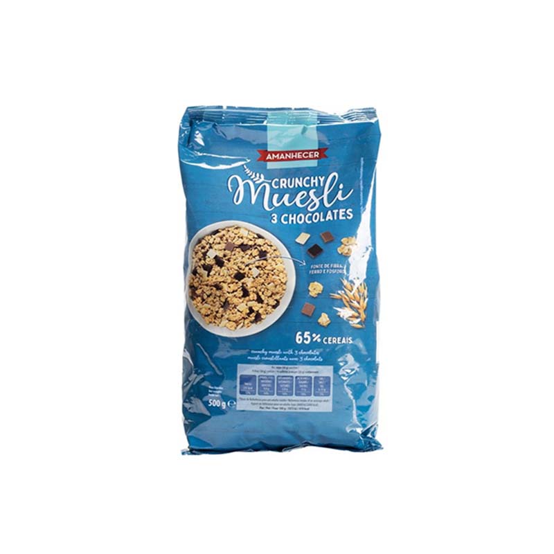 AMANHECER CRUNCHY MUESLI 3 CHOCOLATES 500G