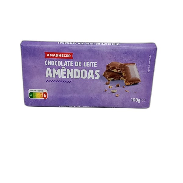 AMANHECER  MILK CHOCOLATE ALMOND 100G