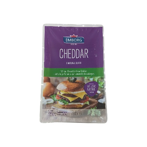 EMBORG CHEDDAR SLICE 150G
