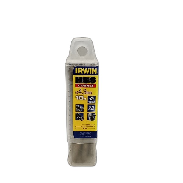 DRILL BIT IRWIN 10PCS 4.9MM HSS COBALT