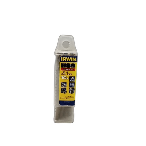 DRILL BIT IRWIN 10PCS 5.1MM HSS COBALT