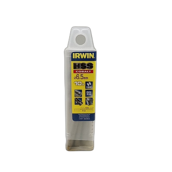 DRILL BIT IRWIN 10PCS 6.5MM HSS COBALT