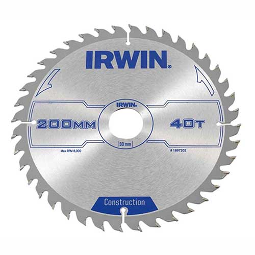 SAW BLADE IRWIN CIRCULAR 200MM-40T