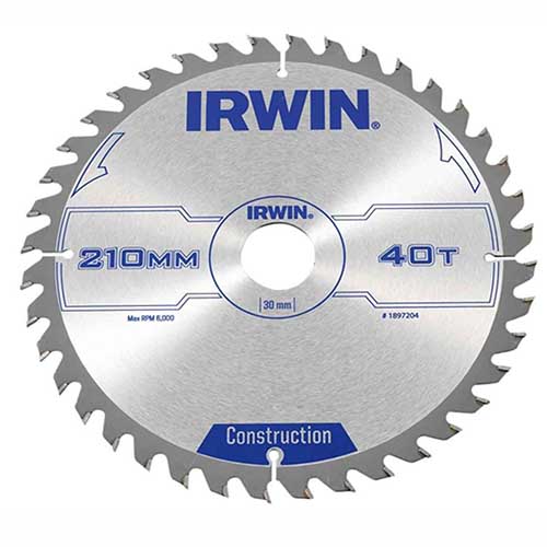 SAW BLADE IRWIN CIRCULAR 210MM 40T