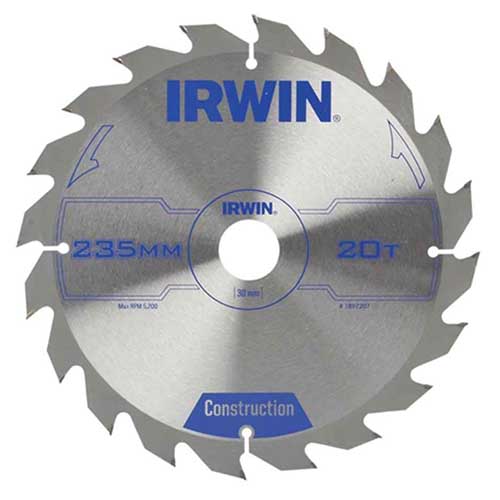 SAW BLADE IRWIN CIRCULAR 235MM-20T