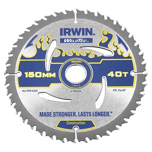 SAW BLADE IRWIN CIRCULAR WT 150MM-40T