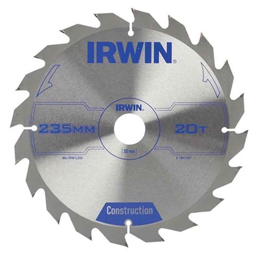 SAW BLADE IRWIN CIRCULAR WT 235MM-20T