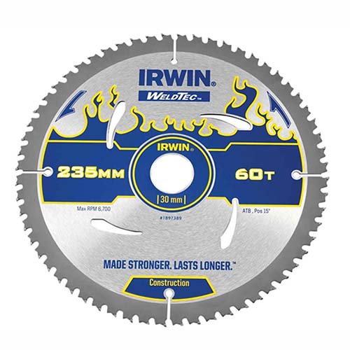SAW BLADE IRWIN CIRCULAR WT 235MM-60T