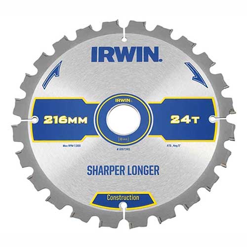 SAW BLADE IRWIN CIRCULAR 216MM-24T M
