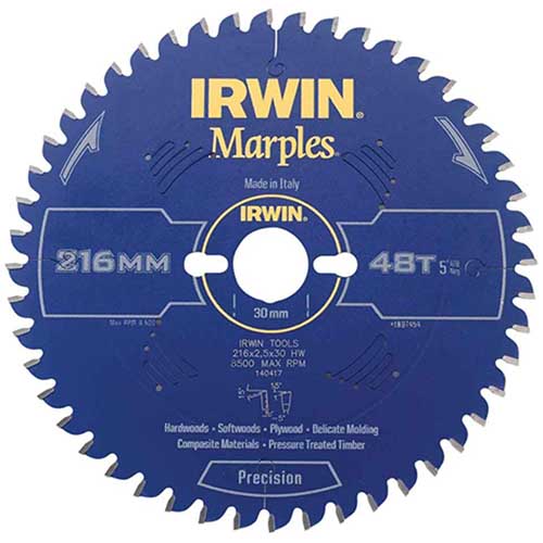 SAW BLADE IRWIN CIRCULAR 216MM-48T M