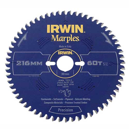 SAW BLADE IRWIN CIRCULAR 216MM-60T M