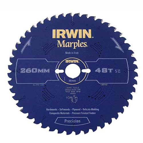 SAW BLADE IRWIN CIRCULAR 260MM-48T M