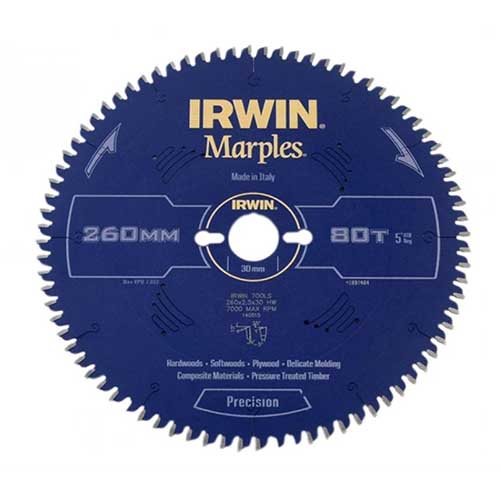 SAW BLADE IRWIN CIRCULAR 260MM-80T M