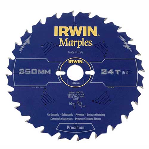SAW BLADE IRWIN CIRCULAR 250MM 24T