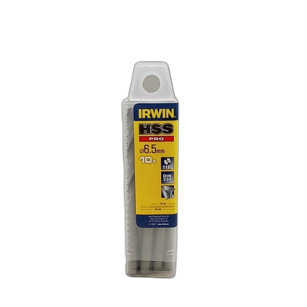 DRILL BIT IRWIN 10PCS 6.5MM HSS PRO