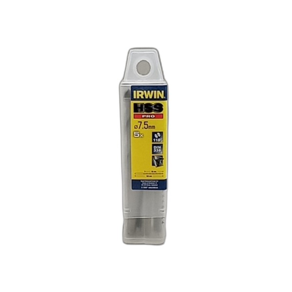 DRILL BIT IRWIN 5PCS 7.5MM HSS PRO