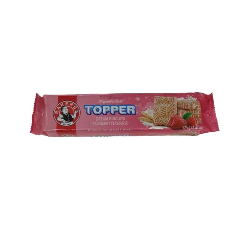 BAKERS TOPPER CREAM BISCUITS RASPBERRY 125G