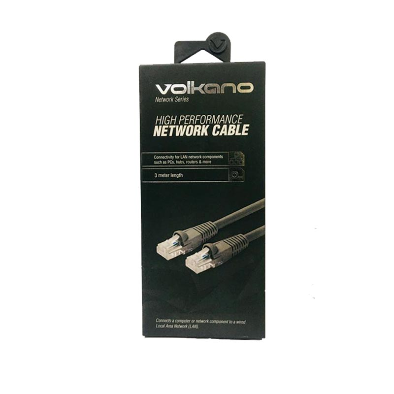 CABLE CAT 3MTR RJ-45 VOLKANO VK-20014-GR