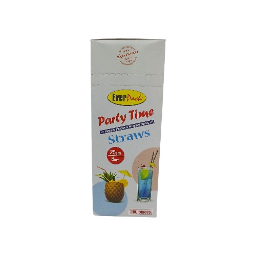 STRAW BOX 200PCS PARTY TIME