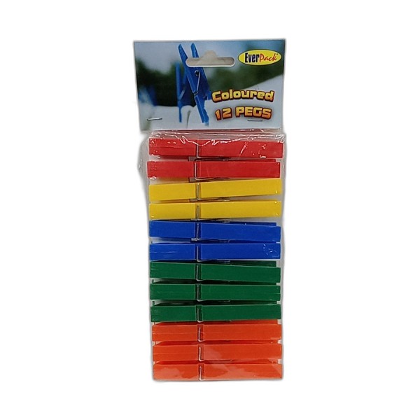 EVERPACK PEGS COLOURED 12PCS