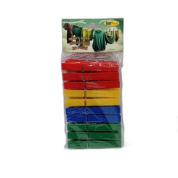 EVERPACK PEGS HAVY DUTY COLOURED 20PCS