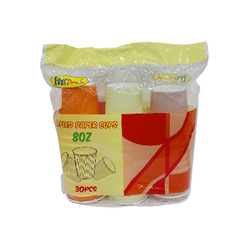 EVERPACK RIPPLED PAPER CUPS 8OZ 3COLOR 30PCS