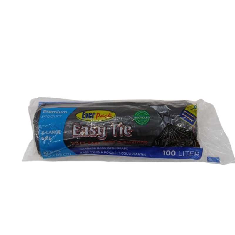 EVERPACK TRASH BAGS EASY TIE XLS 100LTR 10PCS