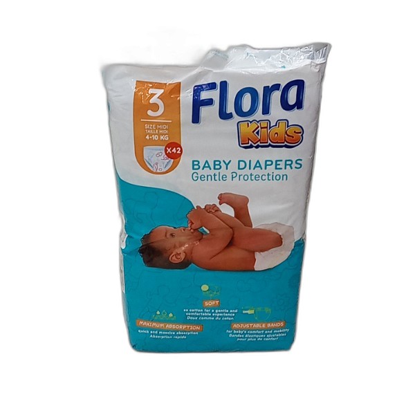 FLORA KIDS DIAPERS SIZE 3 MIDI 42PCS