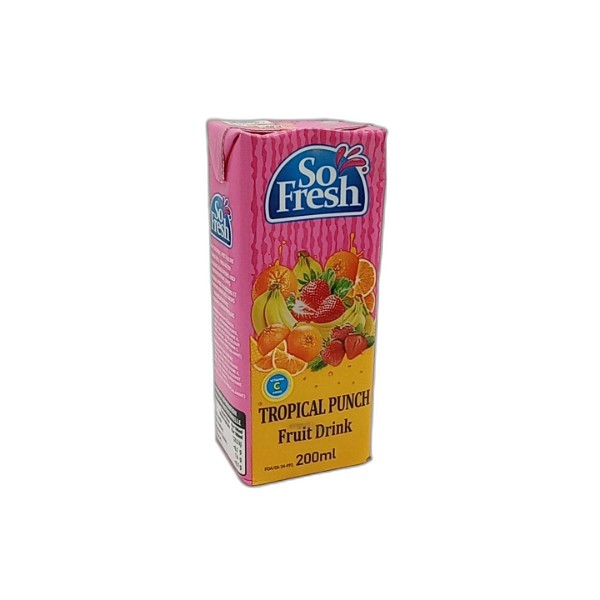 SO FRESH TROPICAL PUNCH FRUIT DRINK 200ML