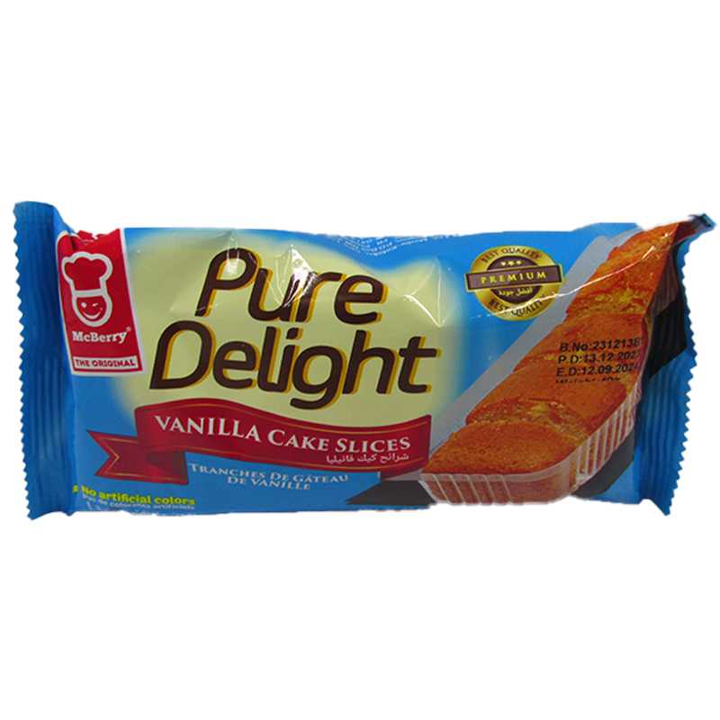 PURE DELIGHT VANILLA CAKE SLICES 40G