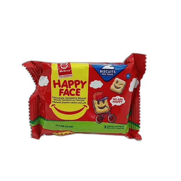 MCBERRY HAPPY FACE CHOCOLATE SANDWICH 28G