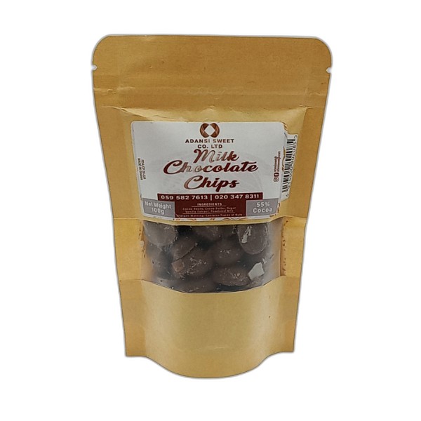 ADANSI MILK CHOCOLATE CHIPS 100G