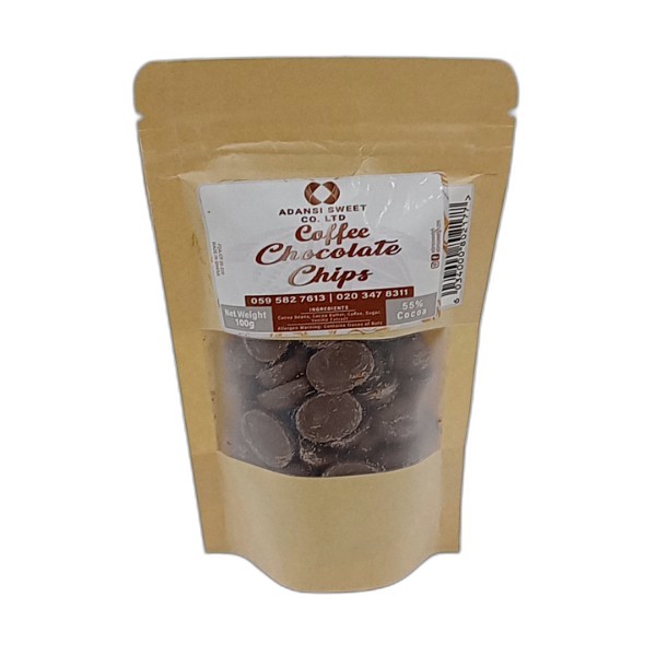 ADANSI COFFEE CHOCOLATE CHIPS 100G