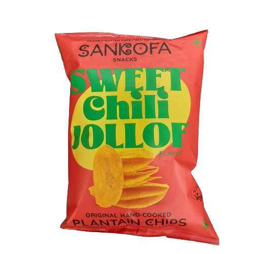 SANKOFA SWEET CHILI JOLLOF PLANTAIN CHIPS 140G