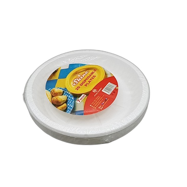SHINE PLASTIC PLATES 7IN 25PC