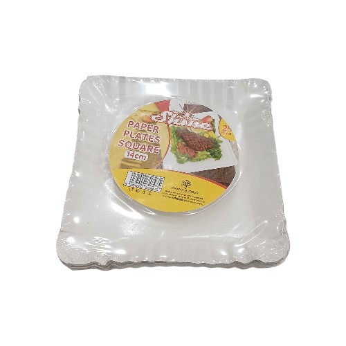 SHINE SQUARE PAPER PLATES 14CM 25PC
