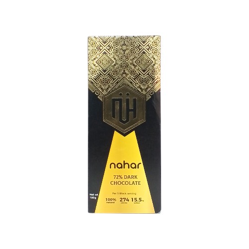NAHAR 72% DARK MILK CHOCOLATE 100G
