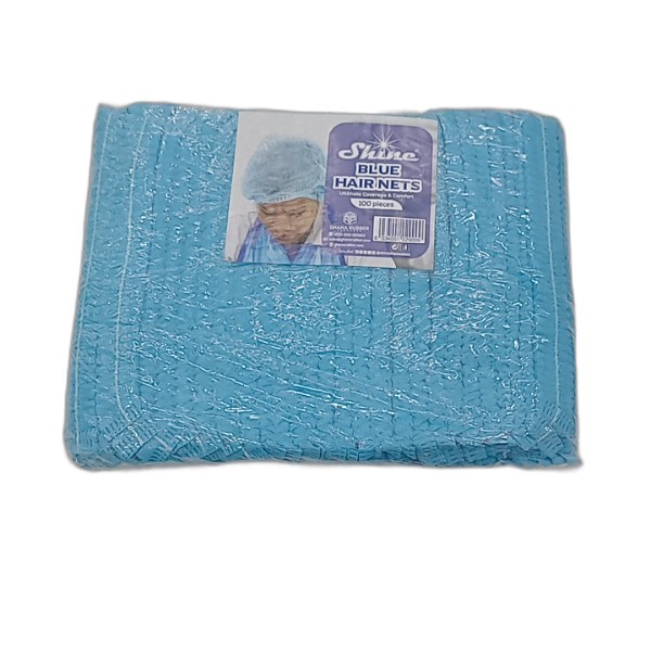 SHINE BLUE HAIR NETS 100PC